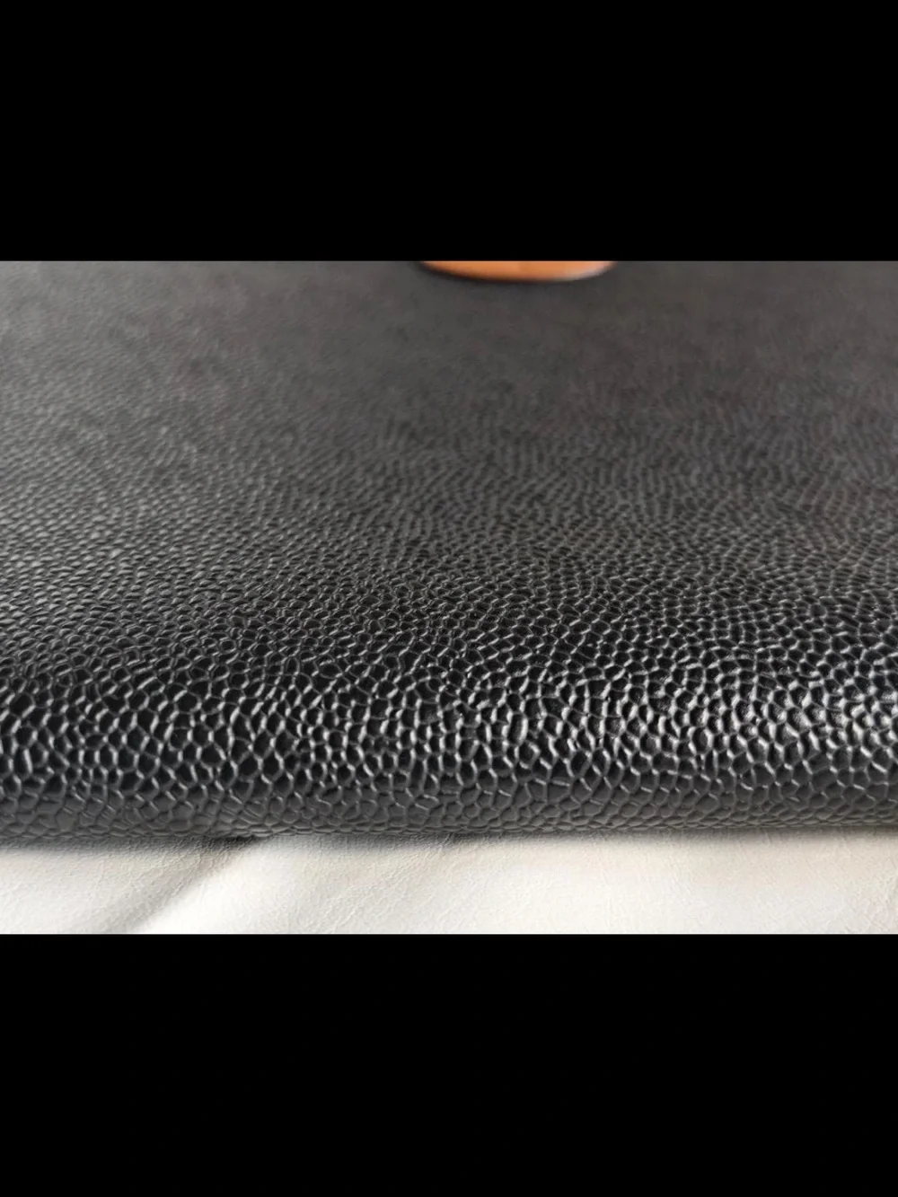 Mulberry Black Pebbled Leather Laptop Folio with Tan Trim